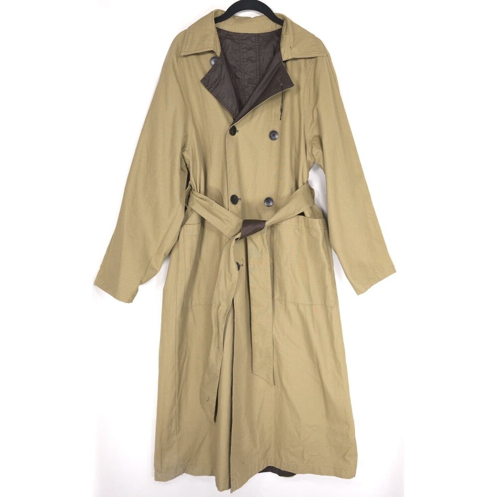 ZARA New Reversible Trench Coat Brown Khaki SMALL Belted Double Breasted Women's